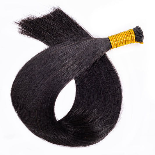 Virgin Black Straight I-Tip Extensions