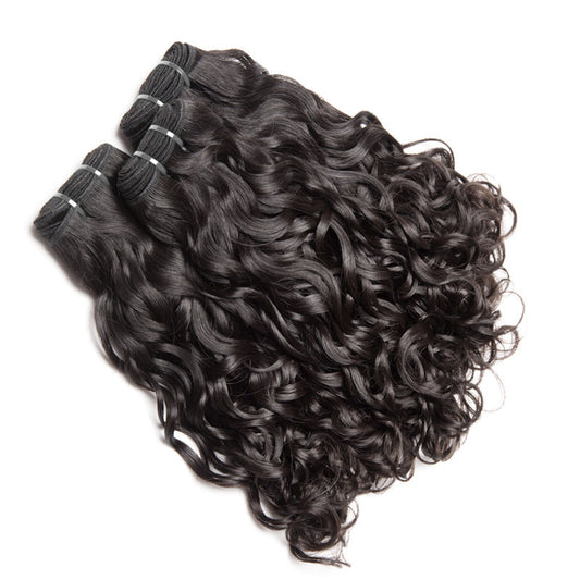 Raw Black Curly Weft Extensions