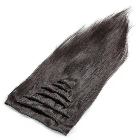 Raw Black Straight Clip In Extensions