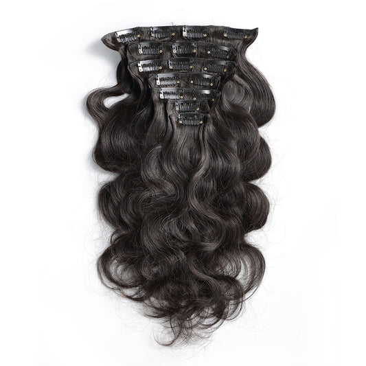 Virgin Black Body Wave Clip In Extensions