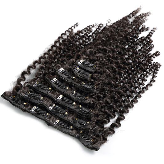 Raw Black Deep Wave Clip In Extensions