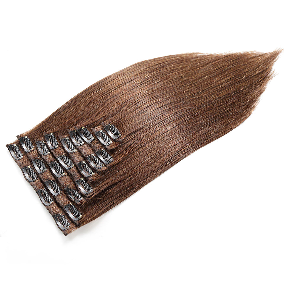 Raw Dark Brown Clip In Extensions