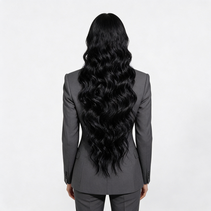Raw Black Curly Weft Extensions