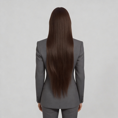 Raw Dark Brown Straight I-Tip Extensions